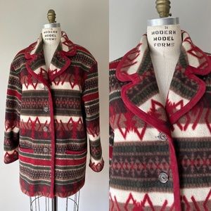 90’s southwestern fleece jacket / size 16